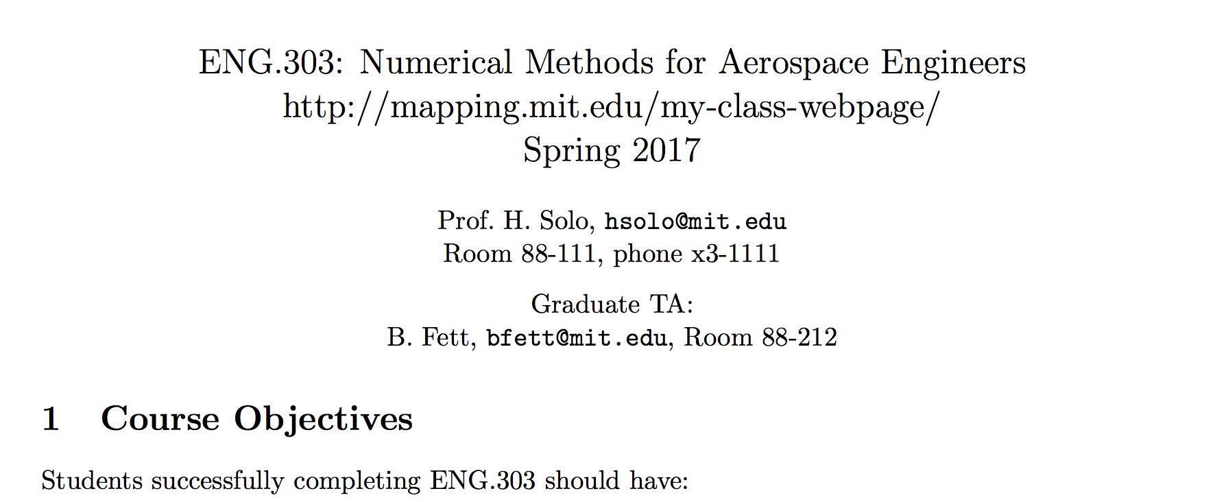 course syllabus
